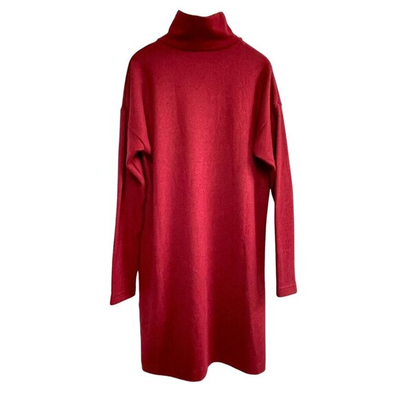 Uniqlo Sweater Dress Cranberry Knit Long Sleeve Turtleneck Midi Women's Size XS - Picture 2 of 15